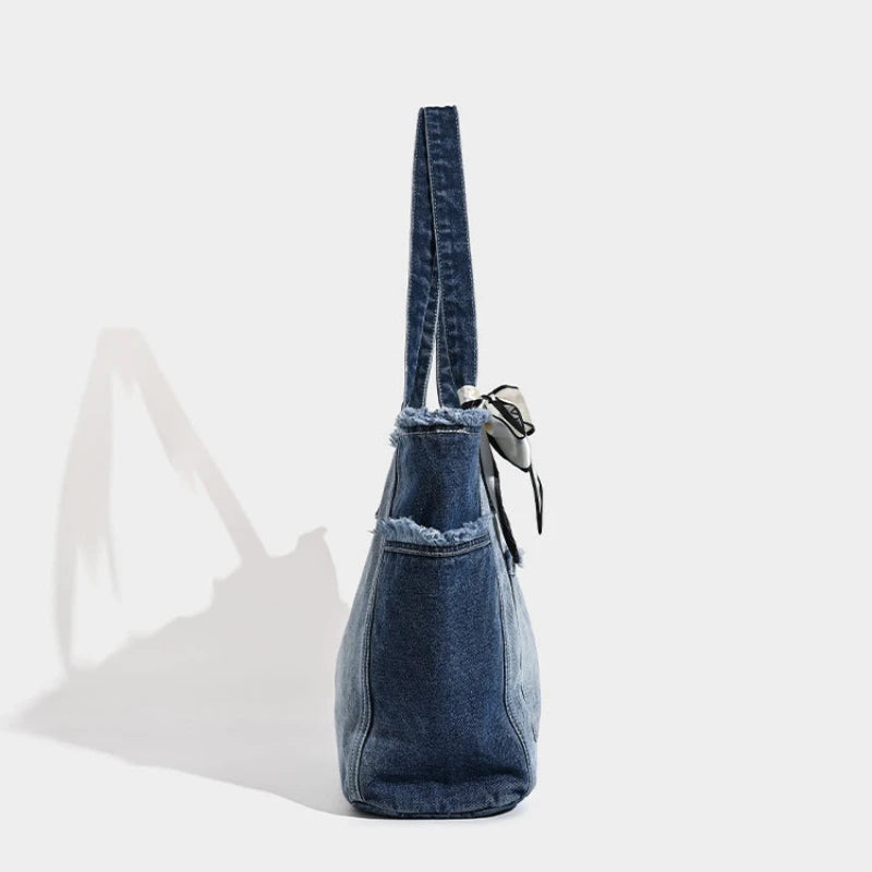 Vintage Bow Denim Bag