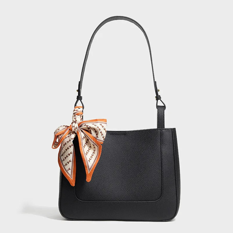 Luxe Noir Leather Tote