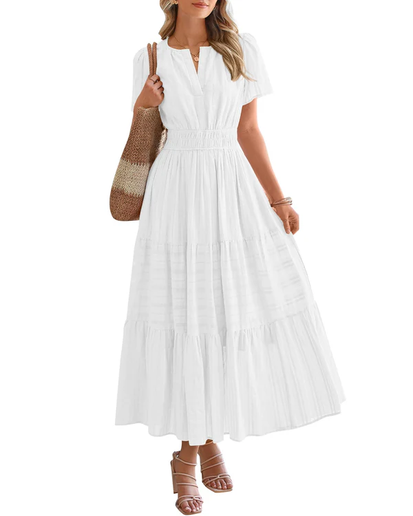 Cassia Smocked Waist Maxi Dress