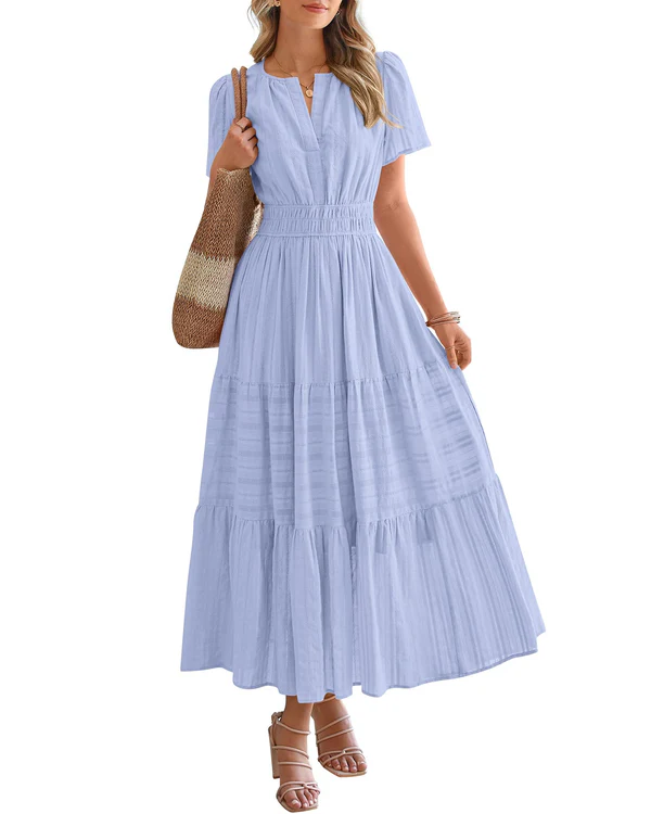 Cassia Smocked Waist Maxi Dress