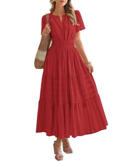 Cassia Smocked Waist Maxi Dress