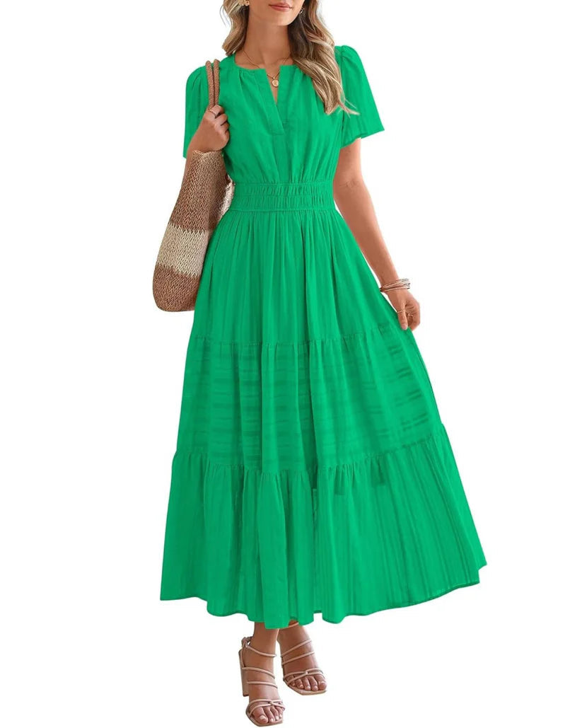 Cassia Smocked Waist Maxi Dress