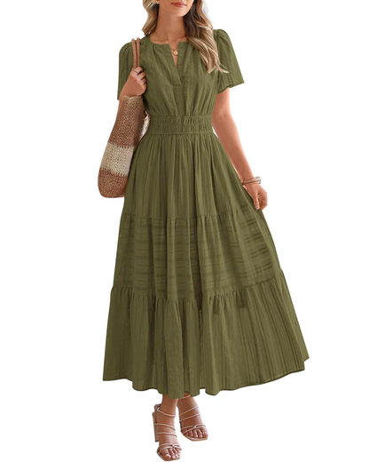 Cassia Smocked Waist Maxi Dress