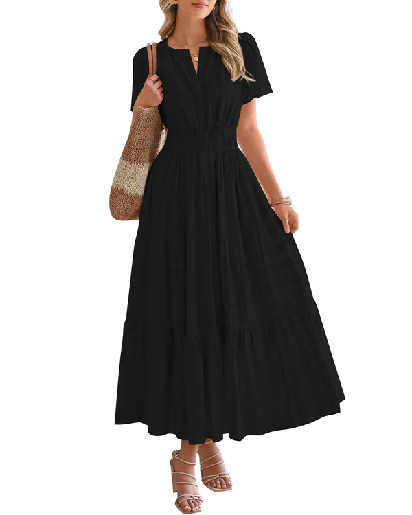 Cassia Smocked Waist Maxi Dress