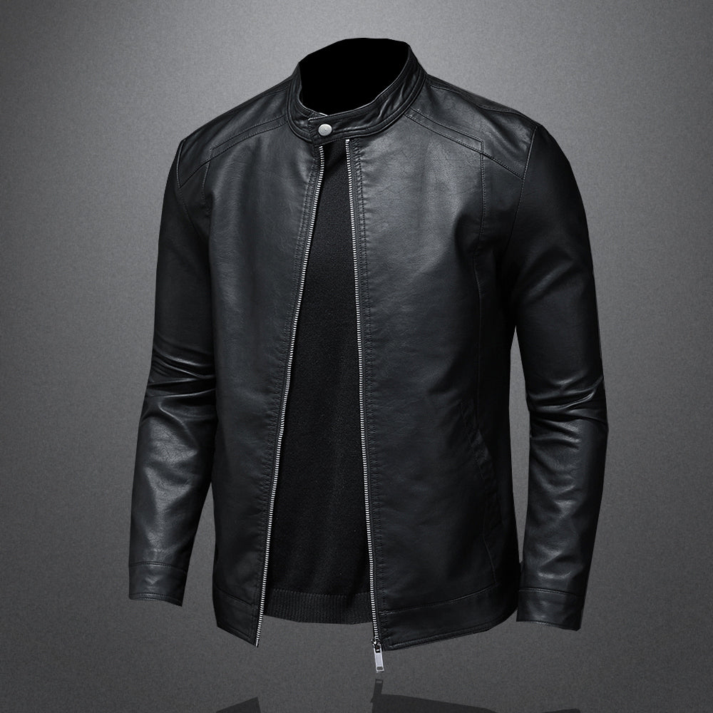 Mason Black Leather Moto Jacket