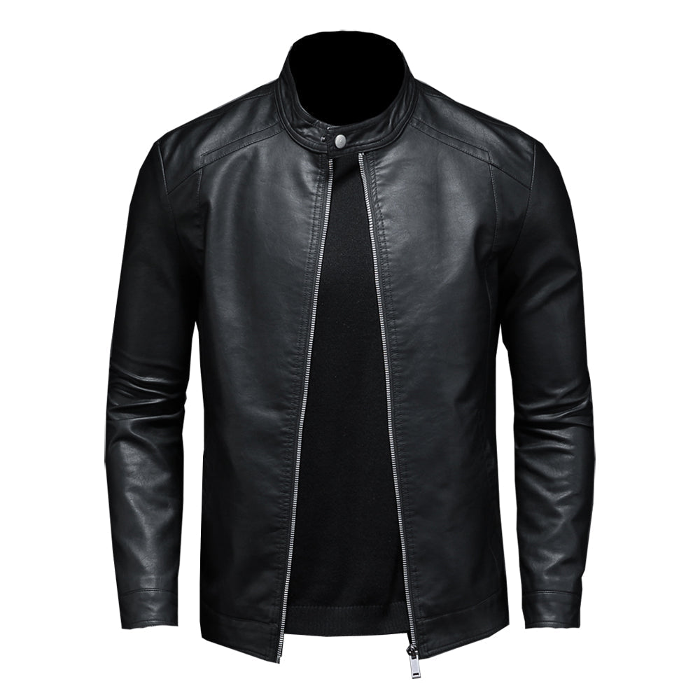 Mason Black Leather Moto Jacket