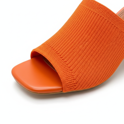 Vivienne Ribbed Knit Block Heel