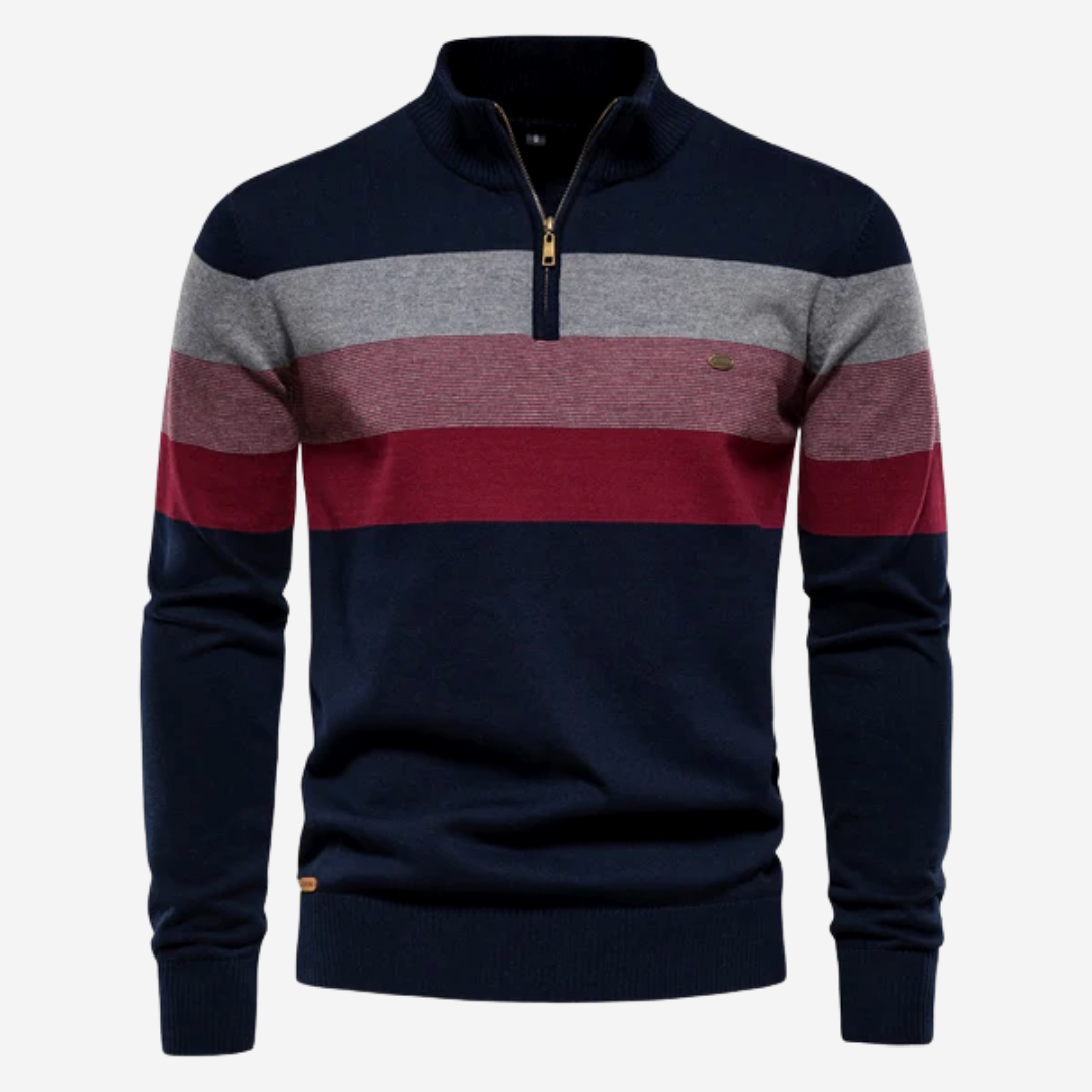 Heritage Stripe Quarter-Zip Sweater