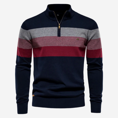 Heritage Stripe Quarter-Zip Sweater