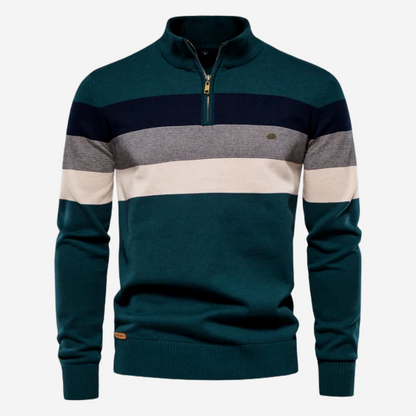 Heritage Stripe Quarter-Zip Sweater