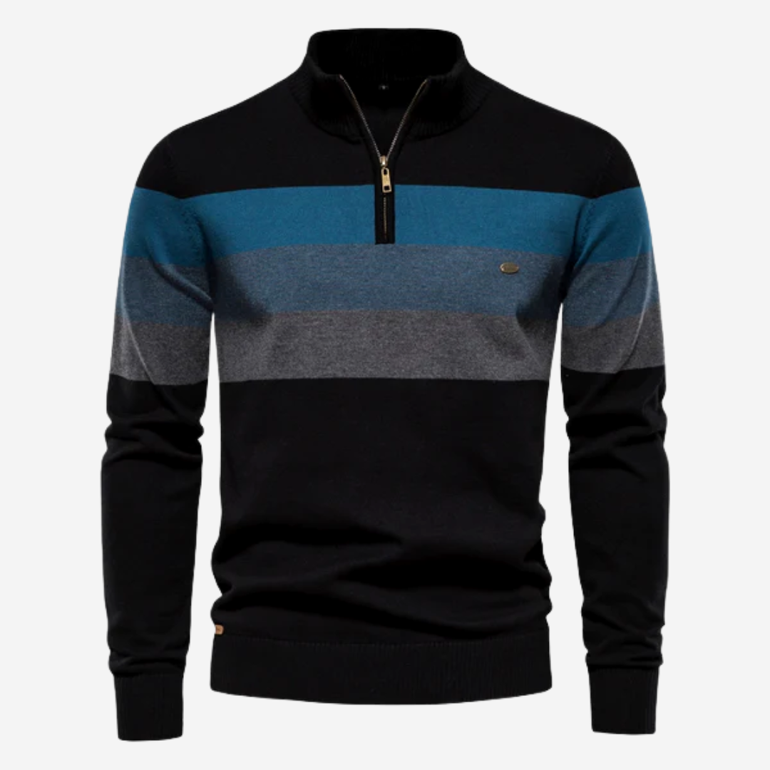 Heritage Stripe Quarter-Zip Sweater