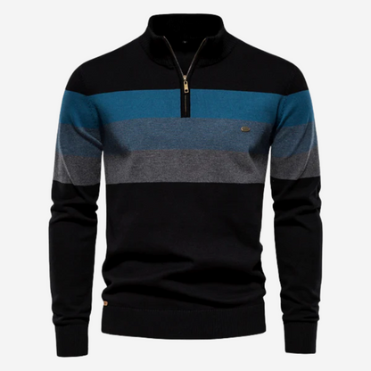 Heritage Stripe Quarter-Zip Sweater