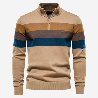 Heritage Stripe Quarter-Zip Sweater