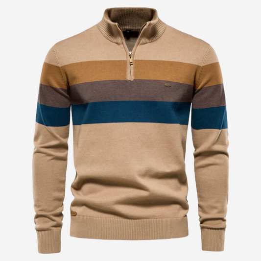 Heritage Stripe Quarter-Zip Sweater