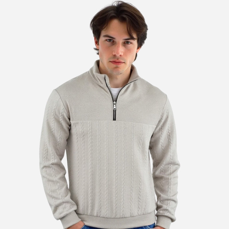 Knitted Comfort Zip-Up  Sweater