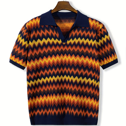 Retro Chevron Knit Polo