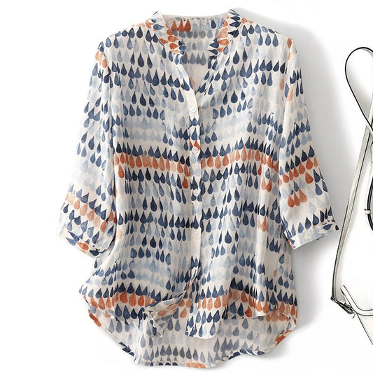 Isla Raindrop Linen Blouse