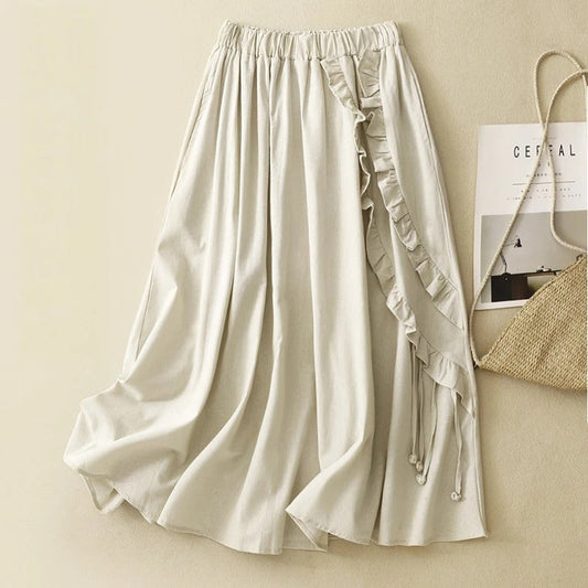 Melissa Linen Ruffle Skirt