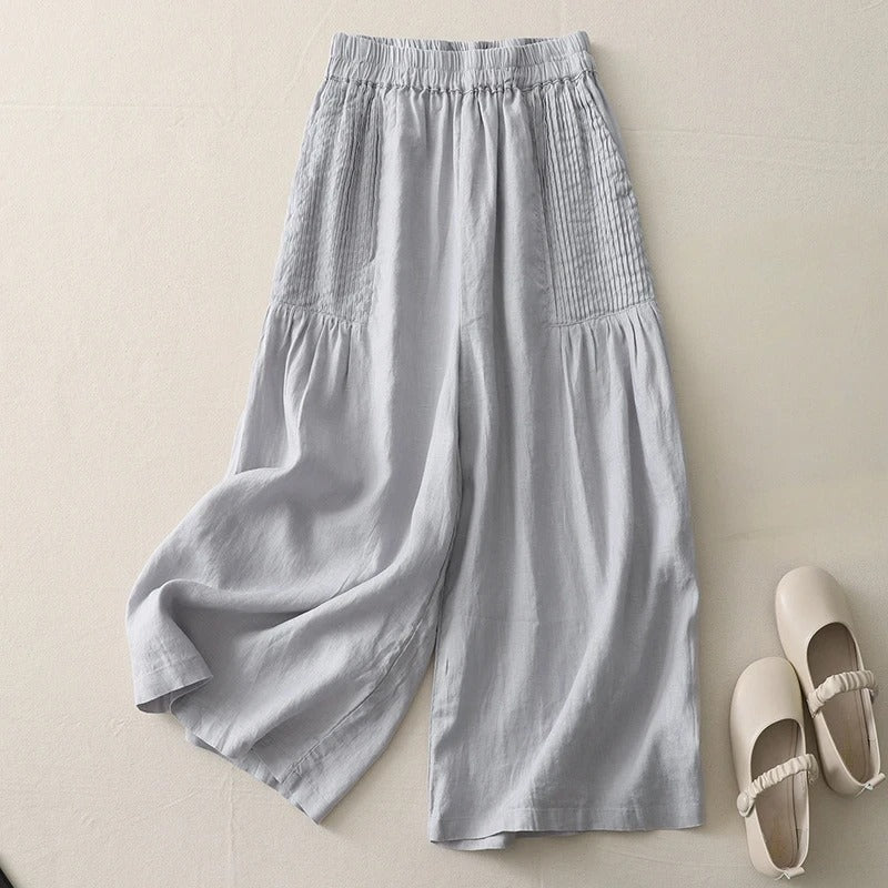 Clara Pintuck Linen Trousers