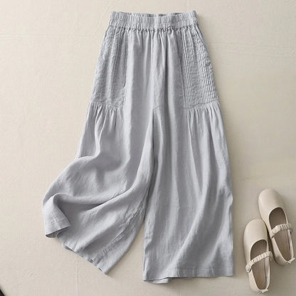 Clara Pintuck Linen Trousers