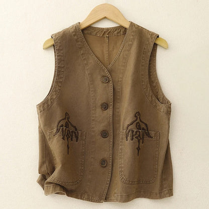 Clay Thread Linen Vest