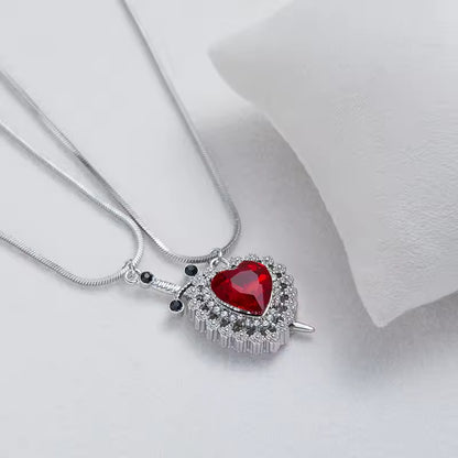 Heart and Sword Couple Necklace