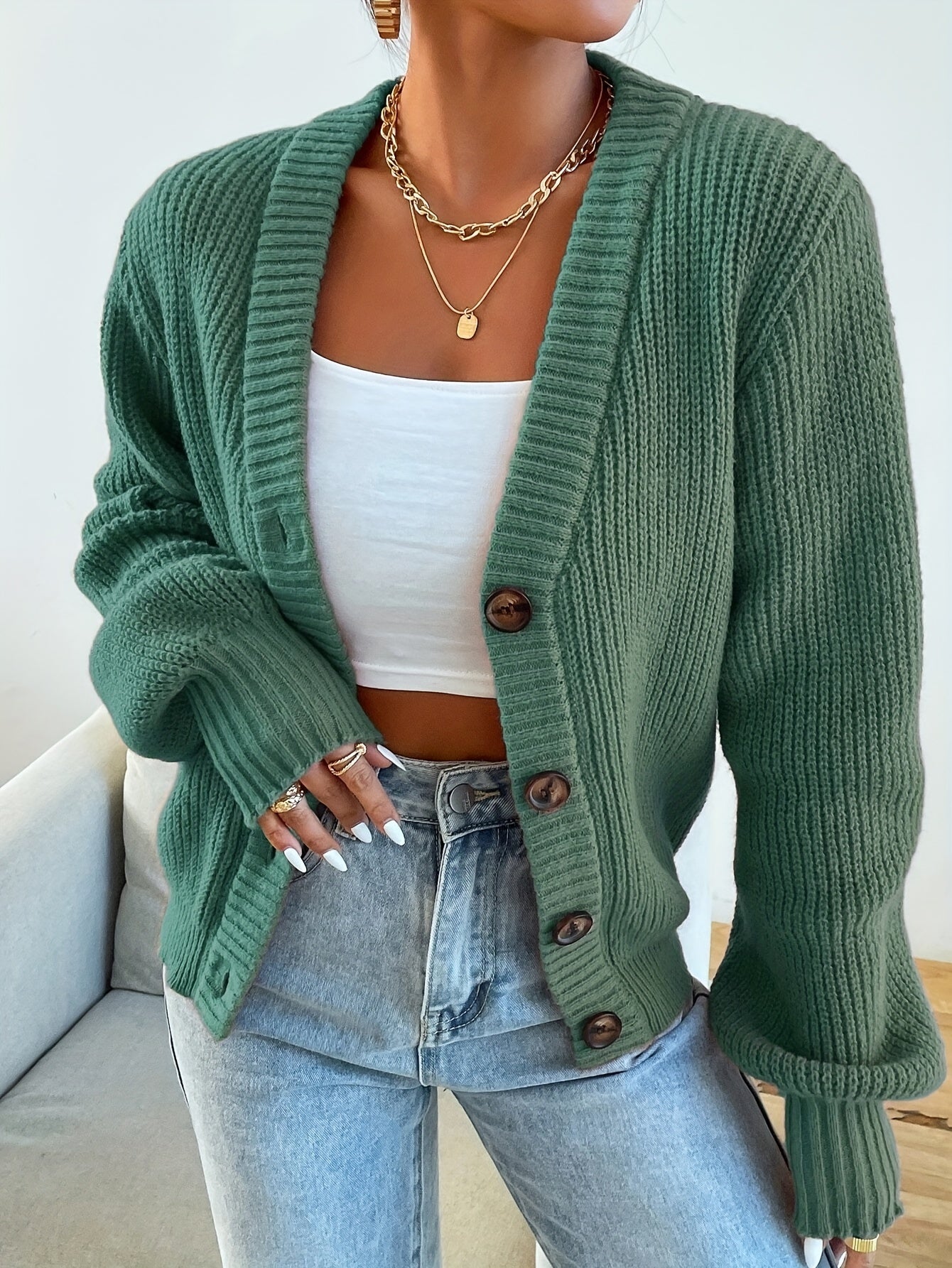 Patterned Elegance Knitted Cardigan