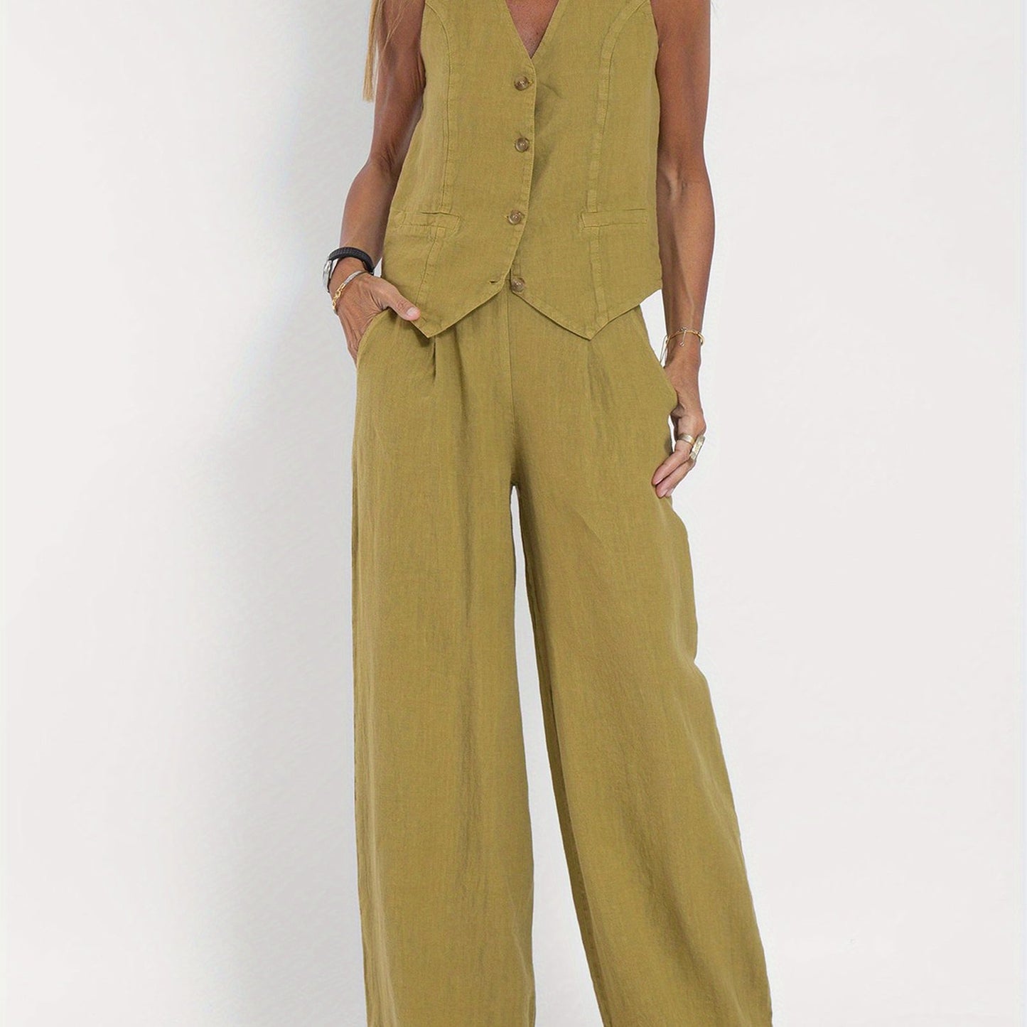 Calerra Vest & Wide-Leg Set