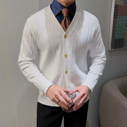 Adrian Ribbed Italian Cardigan