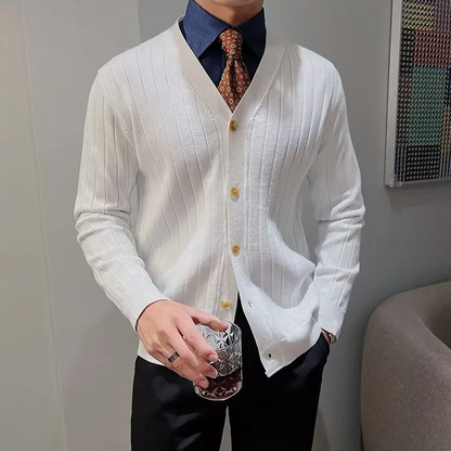 Adrian Ribbed Italian Cardigan