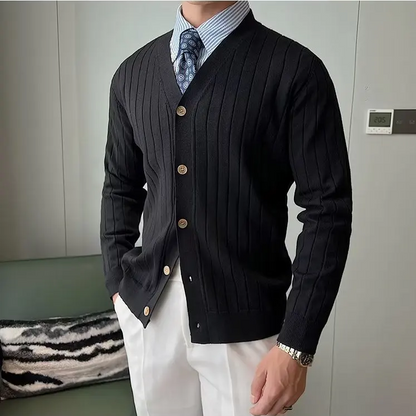 Adrian Ribbed Italian Cardigan