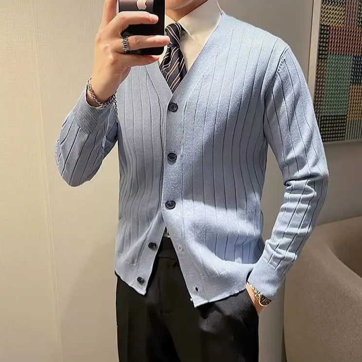 Adrian Ribbed Italian Cardigan