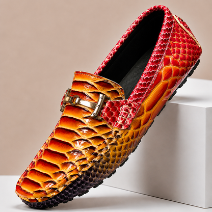 Enrico Embossed Leather Loafers