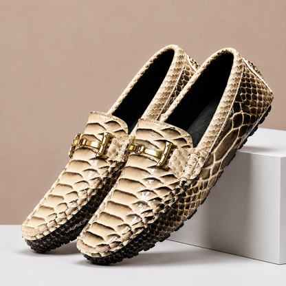 Enrico Embossed Leather Loafers