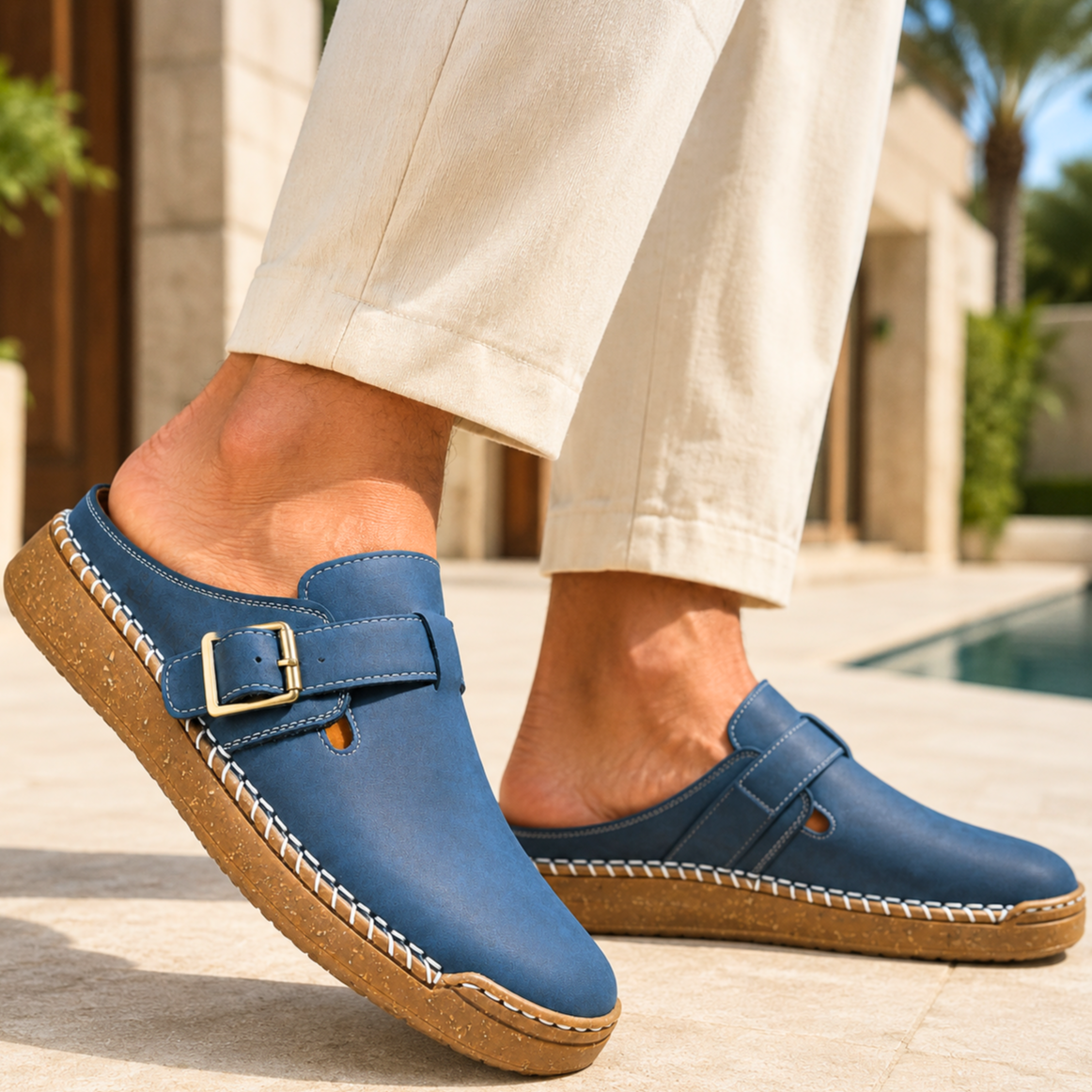 Rhodes Leather Mule Sandals