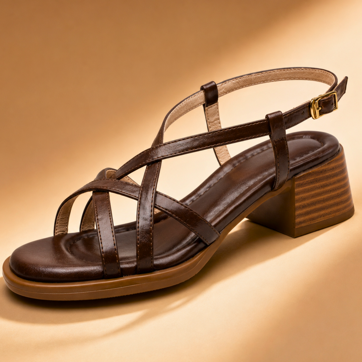 Seraphina Cross-Strap Block Heels