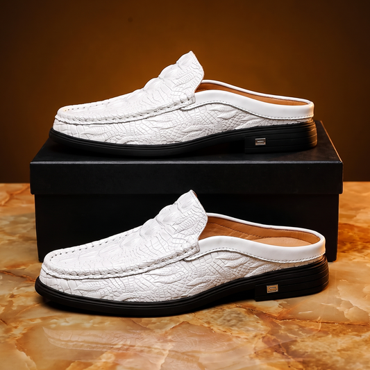 Salvatore Croc Embossed Mules