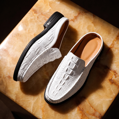Salvatore Croc Embossed Mules