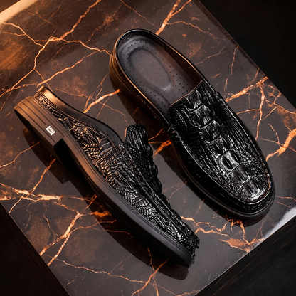 Salvatore Croc Embossed Mules