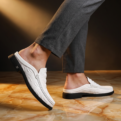 Salvatore Croc Embossed Mules