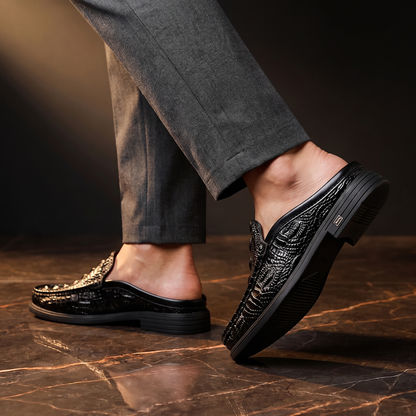 Salvatore Croc Embossed Mules