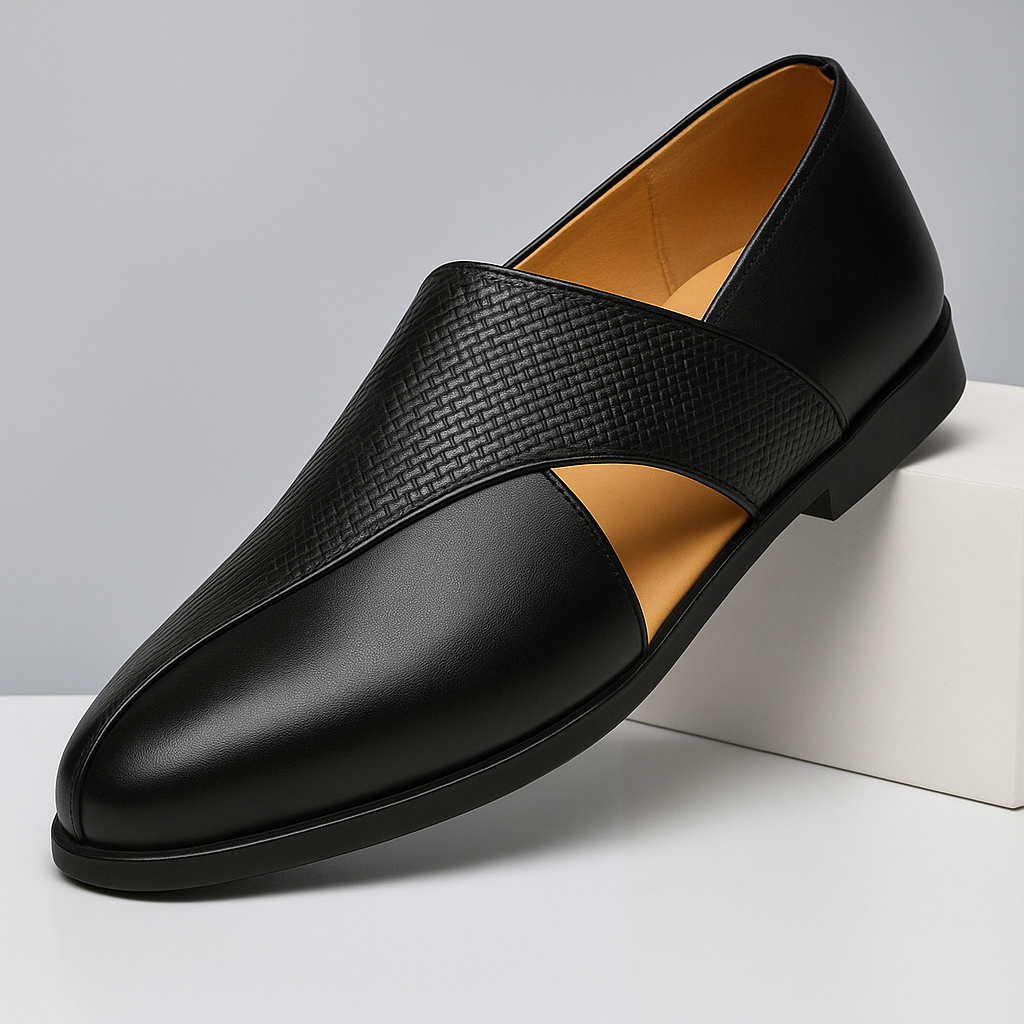 Enzo Woven Leather Loafers
