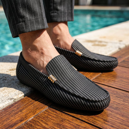 Lorenzo Ribbed Leather Loafers