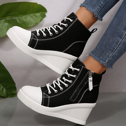 Lena Canvas Wedge Sneakers