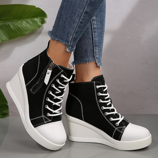 Lena Canvas Wedge Sneakers