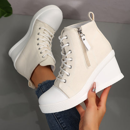 Lena Canvas Wedge Sneakers