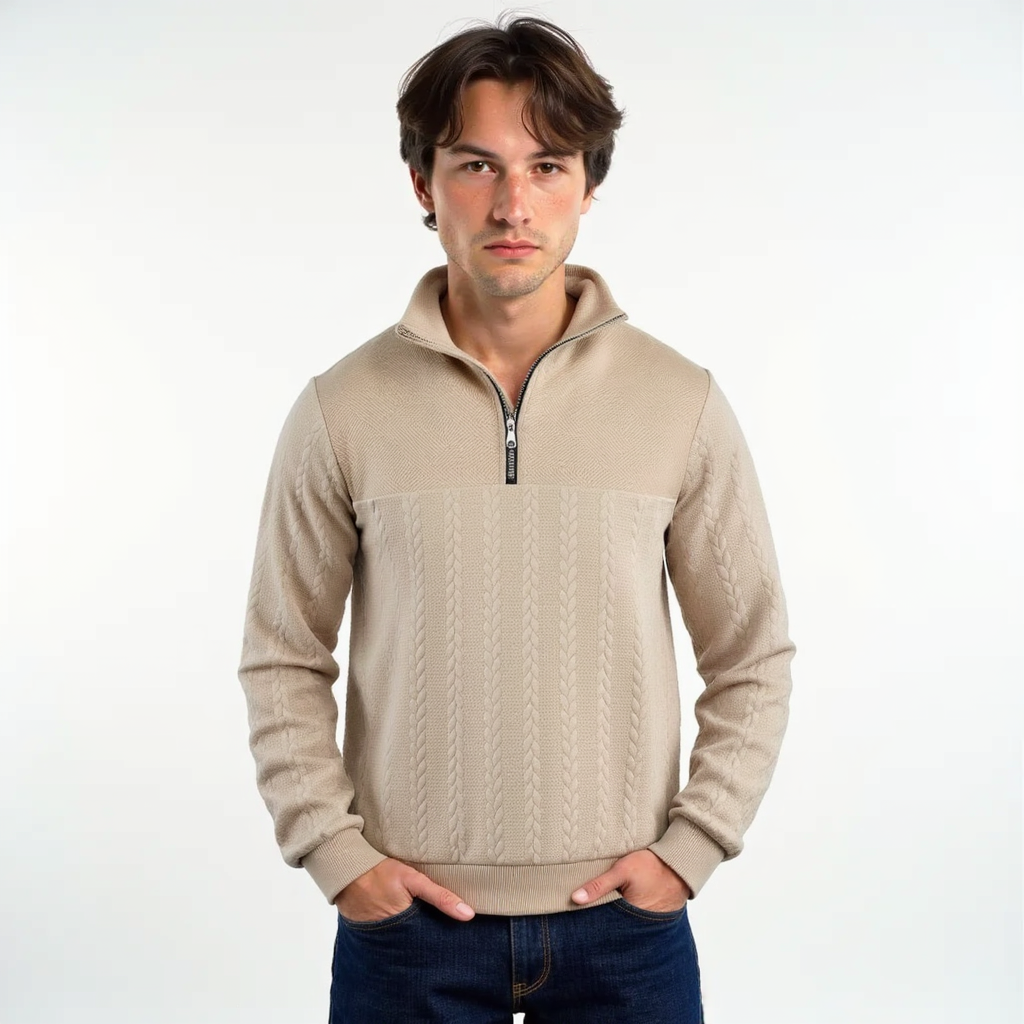 Knitted Comfort Zip-Up  Sweater