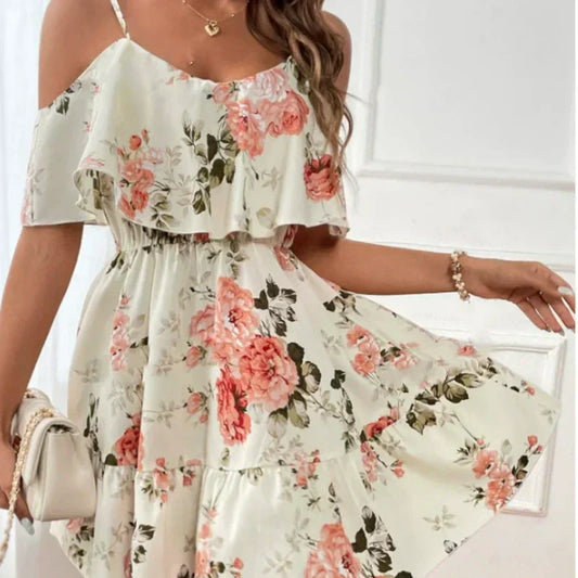 Bloom Cold Shoulder Floral Dress