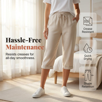 Luna Linen Cropped Joggers