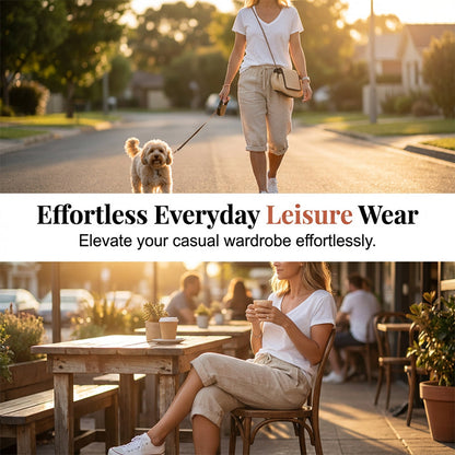 Luna Linen Cropped Joggers